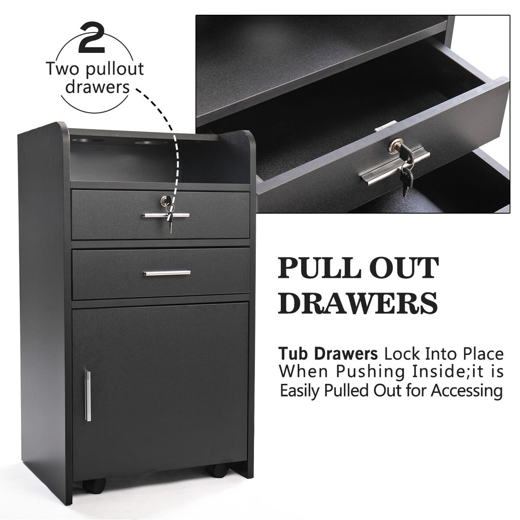 Salon Trolley Station Beauty Cart with Drawer and Storage Shelves