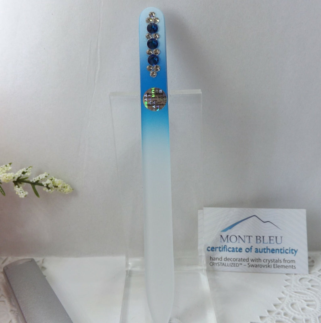 Czech Glass Nail File with Swarovski Elements - Handmade, Lifetime Guarantee