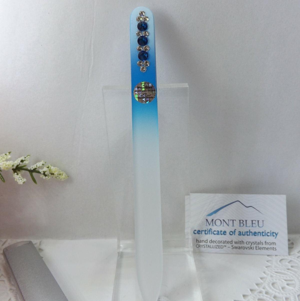 Czech Glass Nail File with Swarovski Elements - Handmade, Lifetime Guarantee