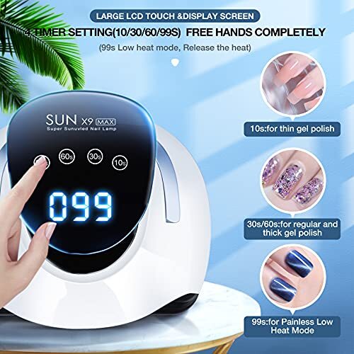 220W LED UV Nail Dryer with LCD Touch Screen for Gel Polish Fast Curing