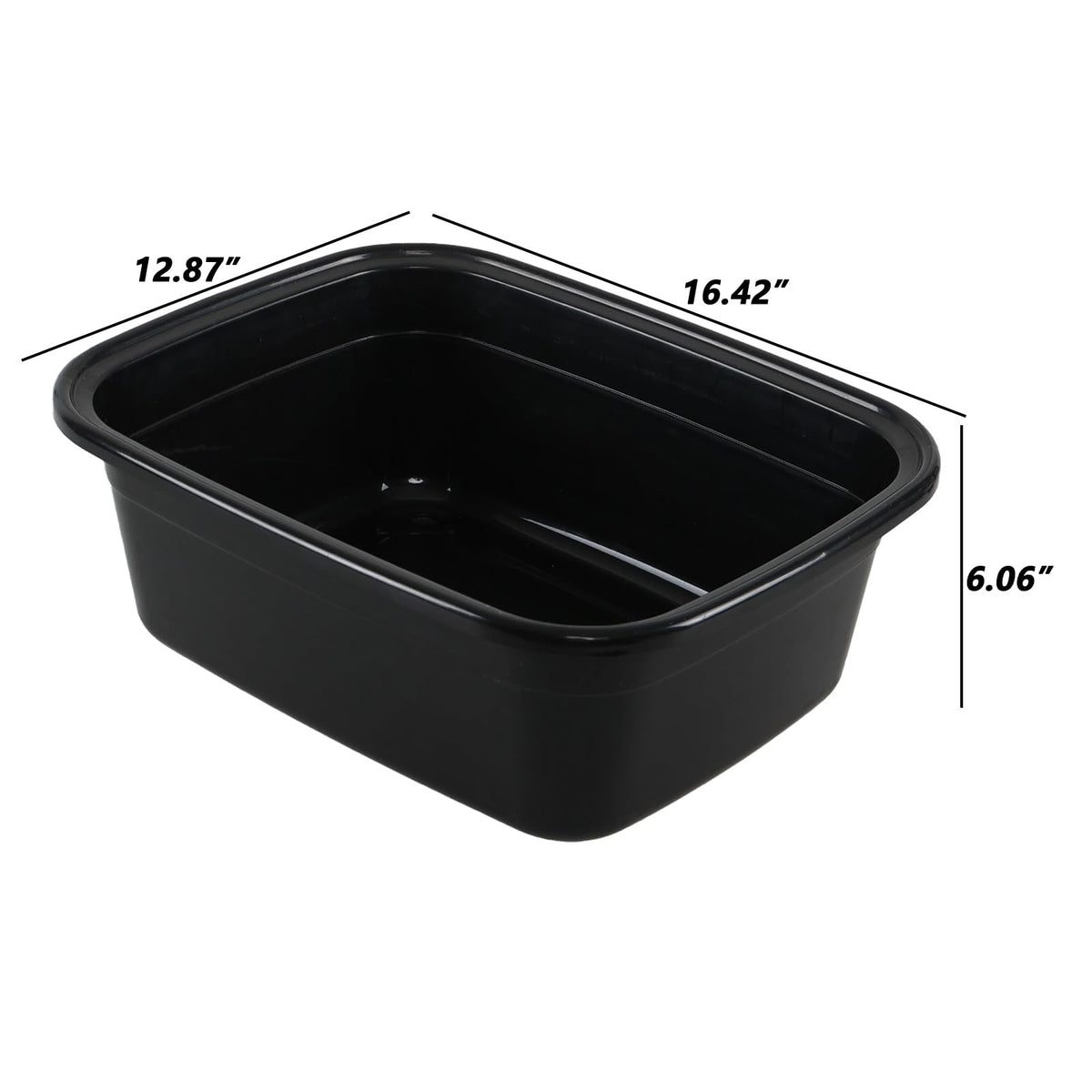 16 Quart Plastic Wash Basins Set - Rectangular Dishpans for Kitchen Laundry