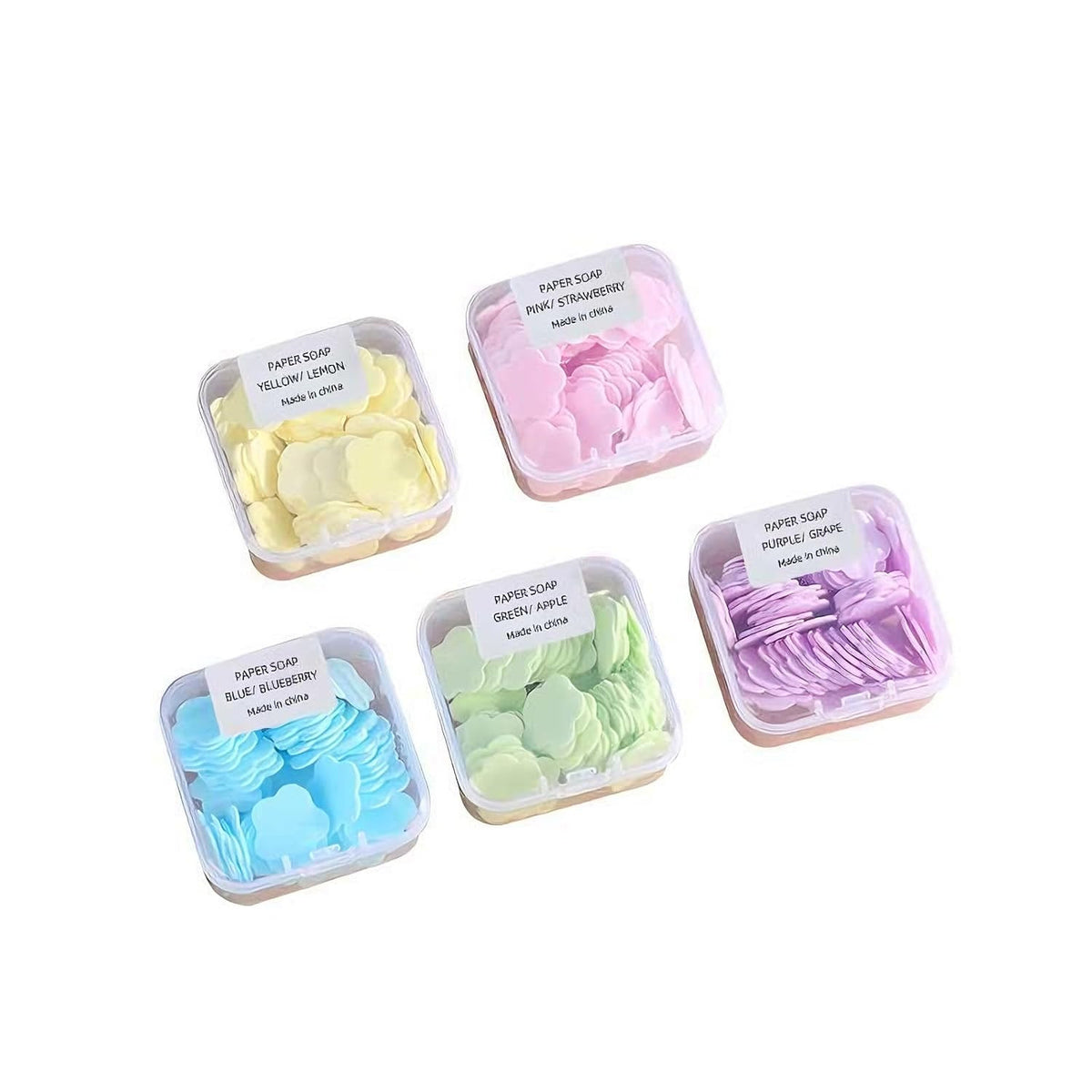 Portable Fruit Scented Paper Soap Sheets - 450 Single-Use Travel Hand Wash Tablets