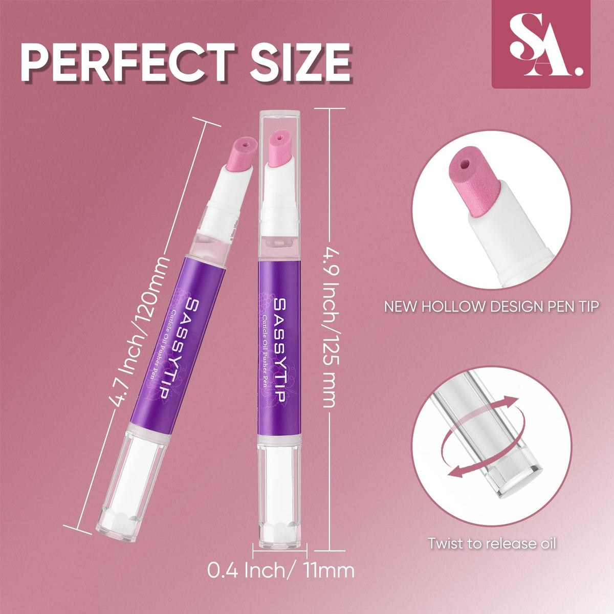 Cuticle Oil Pusher Pen 2-in-1 Nail Care & Deep Cleaning - Moisturizing Nail Tool