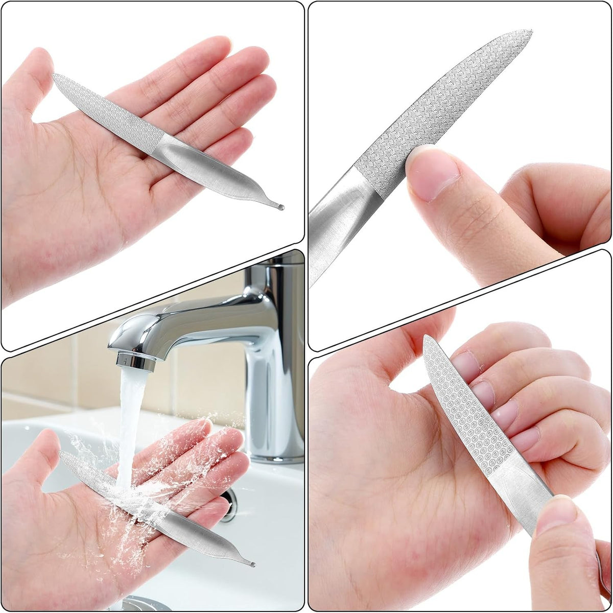 Metal Curved Nail File for Thick Nails - Double-Sided Toenail Grooming Tool
