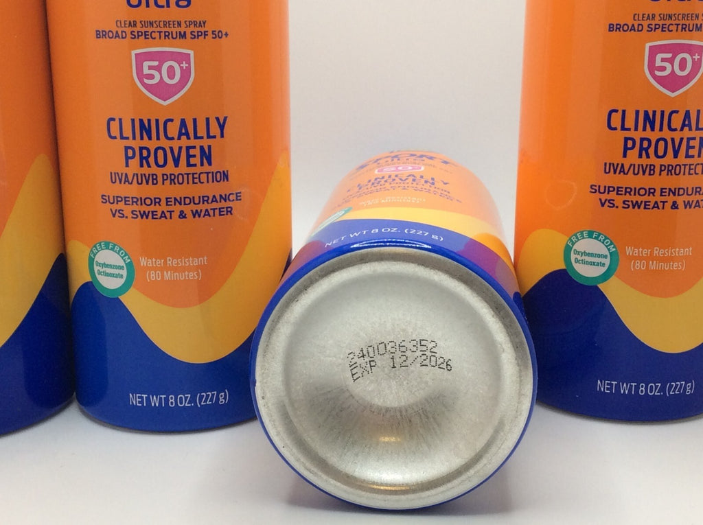 Broad Spectrum SPF 50 Sunscreen Lot of 4 Cans for Sports & Outdoor Activities