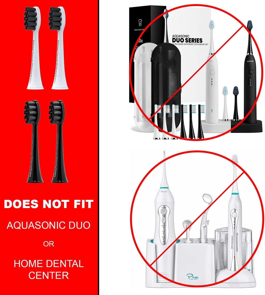 Activated Charcoal Toothbrush Heads 2-Pack for Oral Care - White