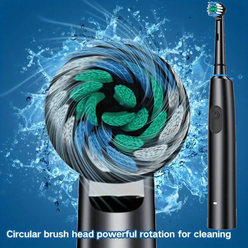 Rechargeable Electric Toothbrush with 4 Replacement Heads & 5 Modes
