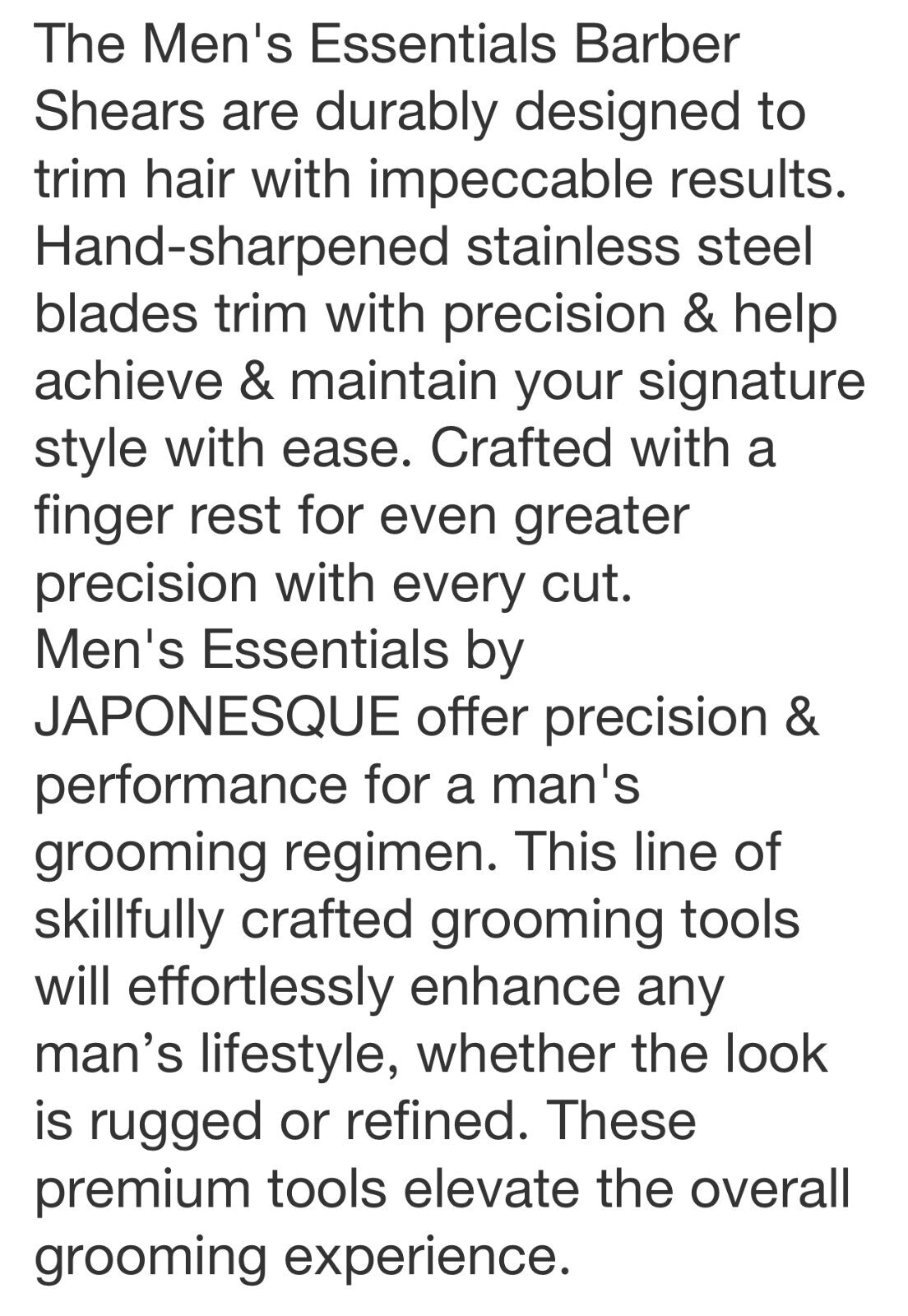 Men's Barber Shears - Hand Sharpened Stainless Steel Hair Cutting Scissors