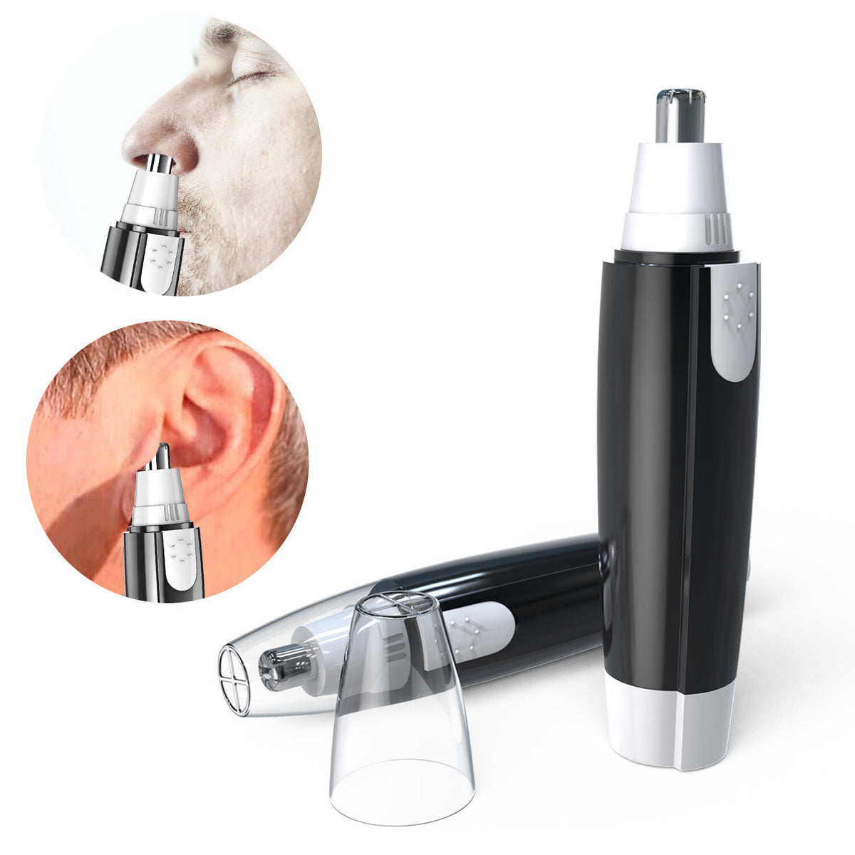 Men's Nose Ear Face & Beard Trimmer with LED Light and Attachments