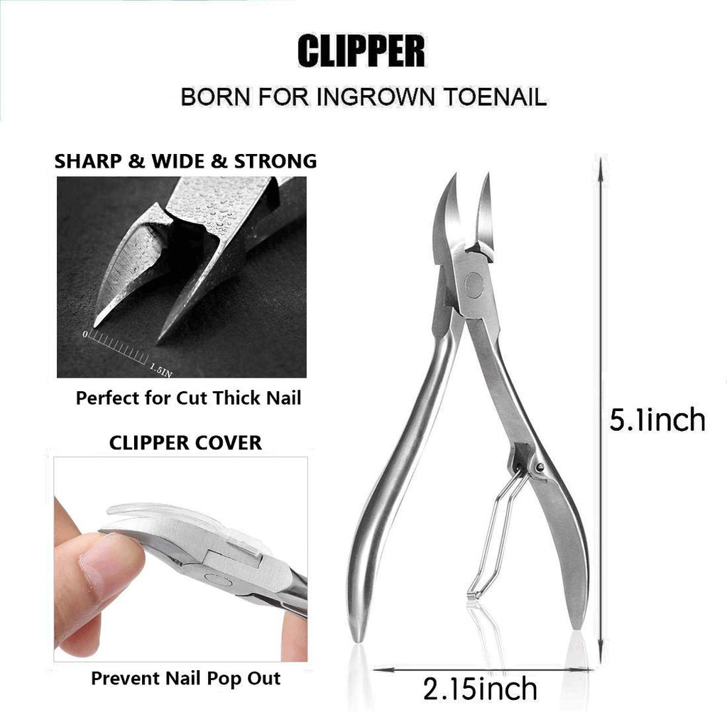 9-Pack Toenail Clippers Set - Stainless Steel Nail Care Kit for Healthy Nails