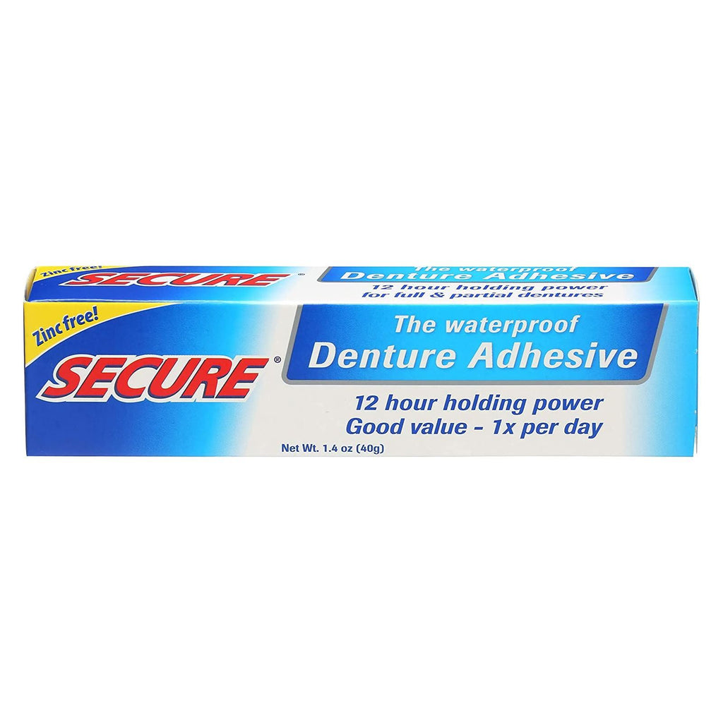 Waterproof Denture Adhesive 1.4 oz - Zinc-Free, 12-Hour Hold