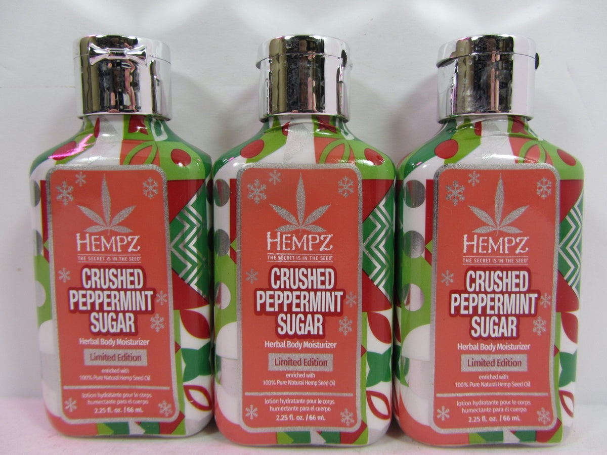 3 Pack Peppermint Sugar Body Moisturizer Lotion Travel Size 2.25 oz