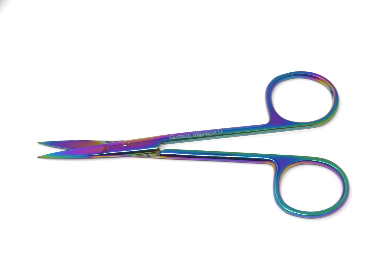 Facial Hair Scissors - Titanium 4.5 Inch Grooming Shears for Beard Mustache Nose Hair Trimming