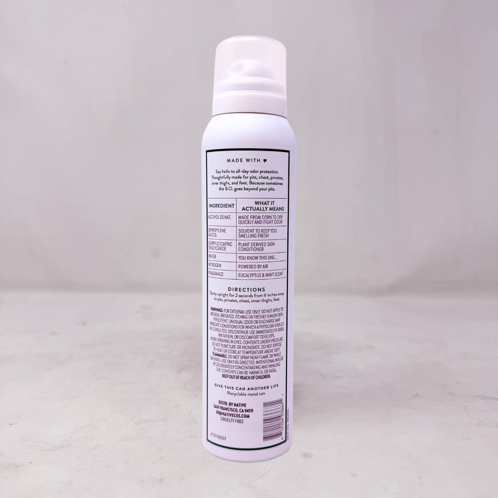 Native Whole Body Deodorant Spray Eucalyptus & Mint 3.5oz - Pack of 3
