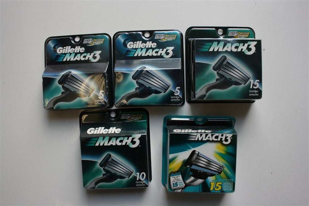 52 Gillette Mach 3 Razor Blade Cartridges Refills for Power & Manual Shavers