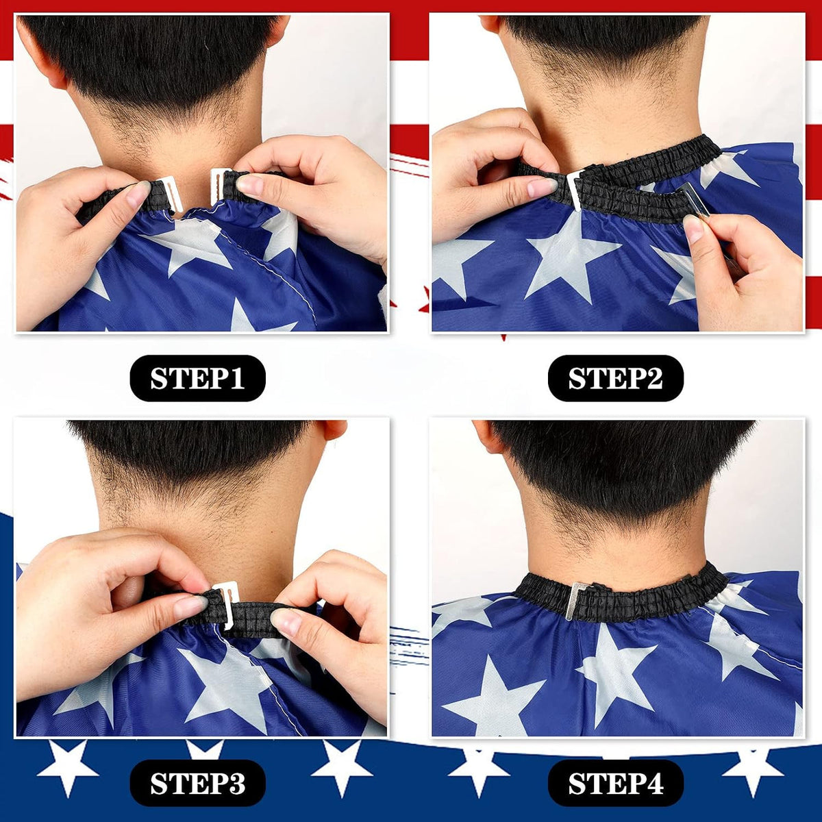 Professional Barber Cape with Neck Duster Brush - July Independence Edition
