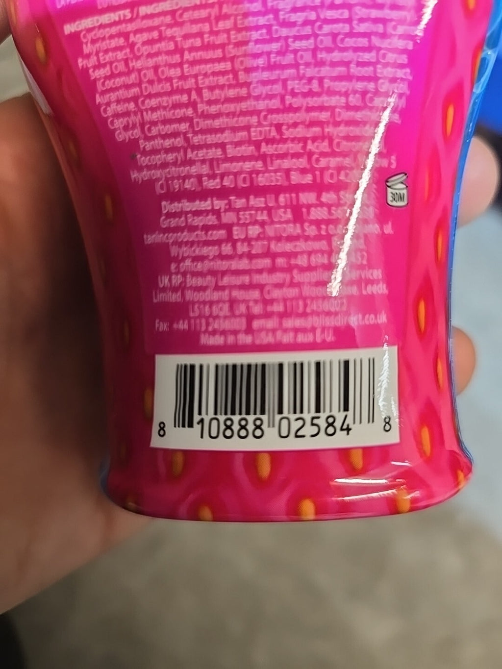 Tan Inc Strawberry Margarita 400X Advanced Bronzer Tanning Lotion 7.5oz