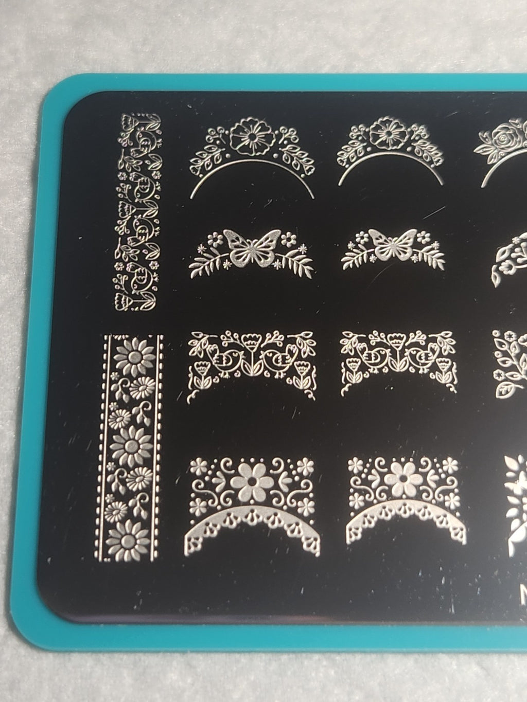 Maniology Nail Stamping Plate M350 Florals French for Nail Art