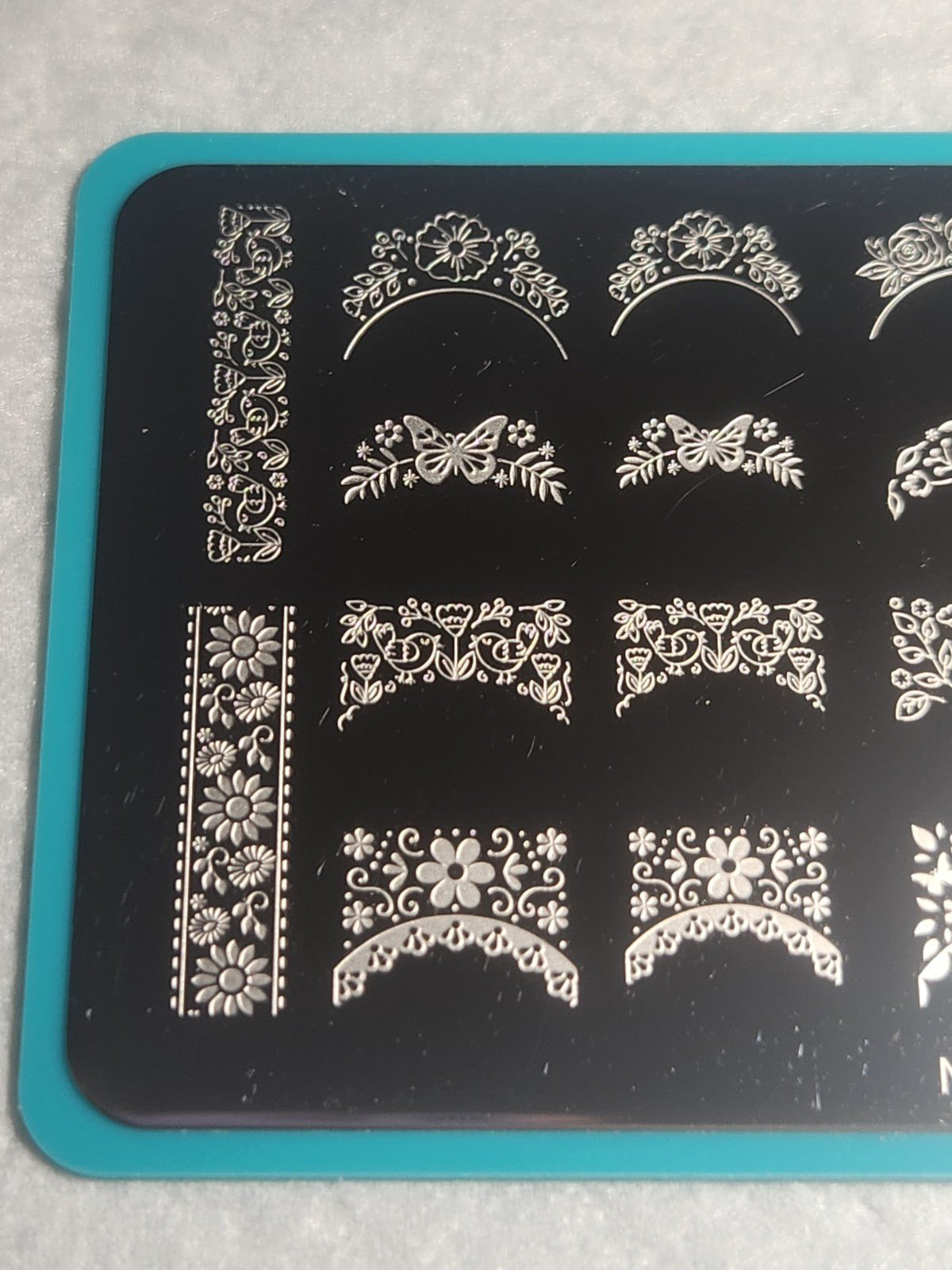 Maniology Nail Stamping Plate M350 Florals French for Nail Art