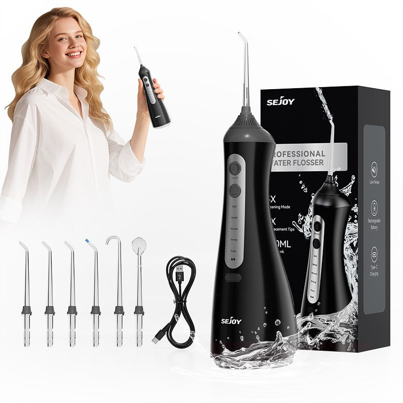 Cordless Water Flosser with 5 Modes and 6 Jet Tips - Oral Irrigator for Teeth Care