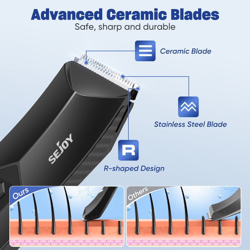 Cordless Electric Body Hair Trimmer for Men - Rechargeable Shaving Razor
