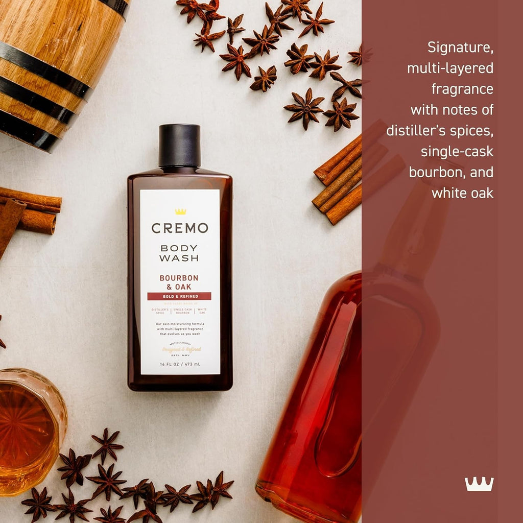 Men's Body Wash - Bourbon & Oak, 16 Fl Oz, Rich Lather & Sophisticated Scent