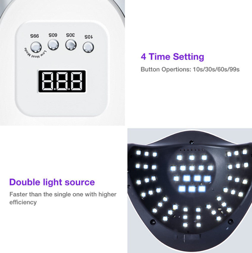220W UV LED Nail Dryer Lamp for Gel Polish Curing Manicure Equipment