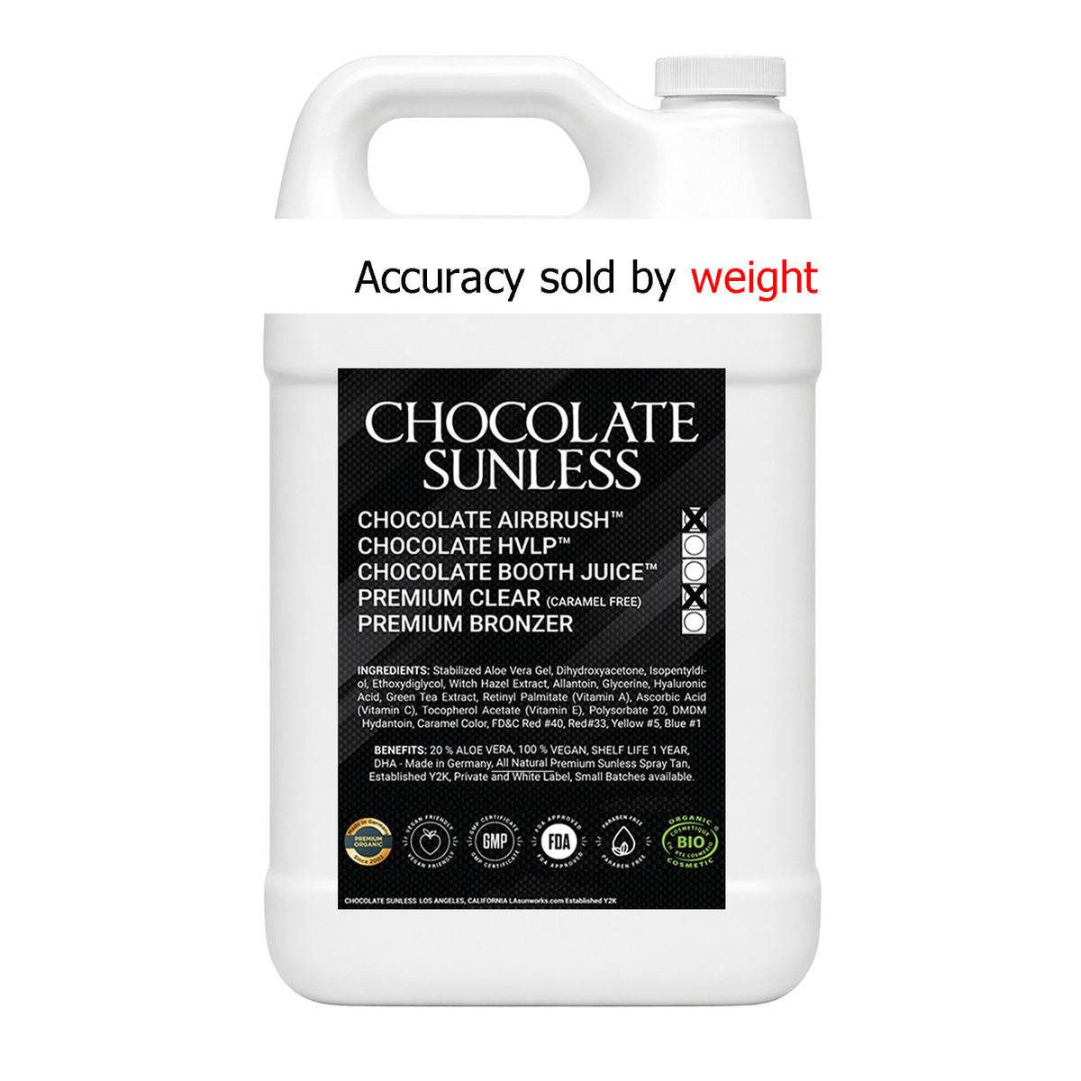 Sunless Airbrush Bronzing Spray Clear No Tint - Professional DHA 10% 32oz