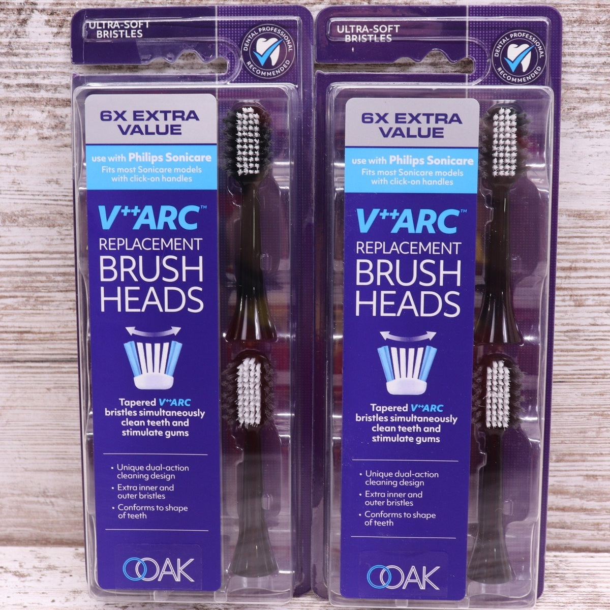 Replacement Ultra Soft Bristle Toothbrush Heads for Philips Sonicare - 6 Pack