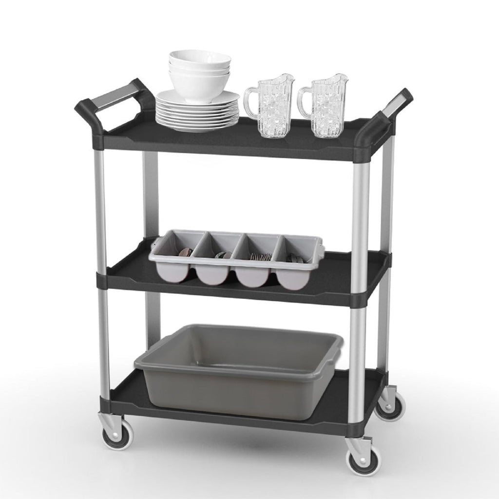 8L Plastic Bus Tubs 4-Pack with Side Handles - Commercial Storage Containers