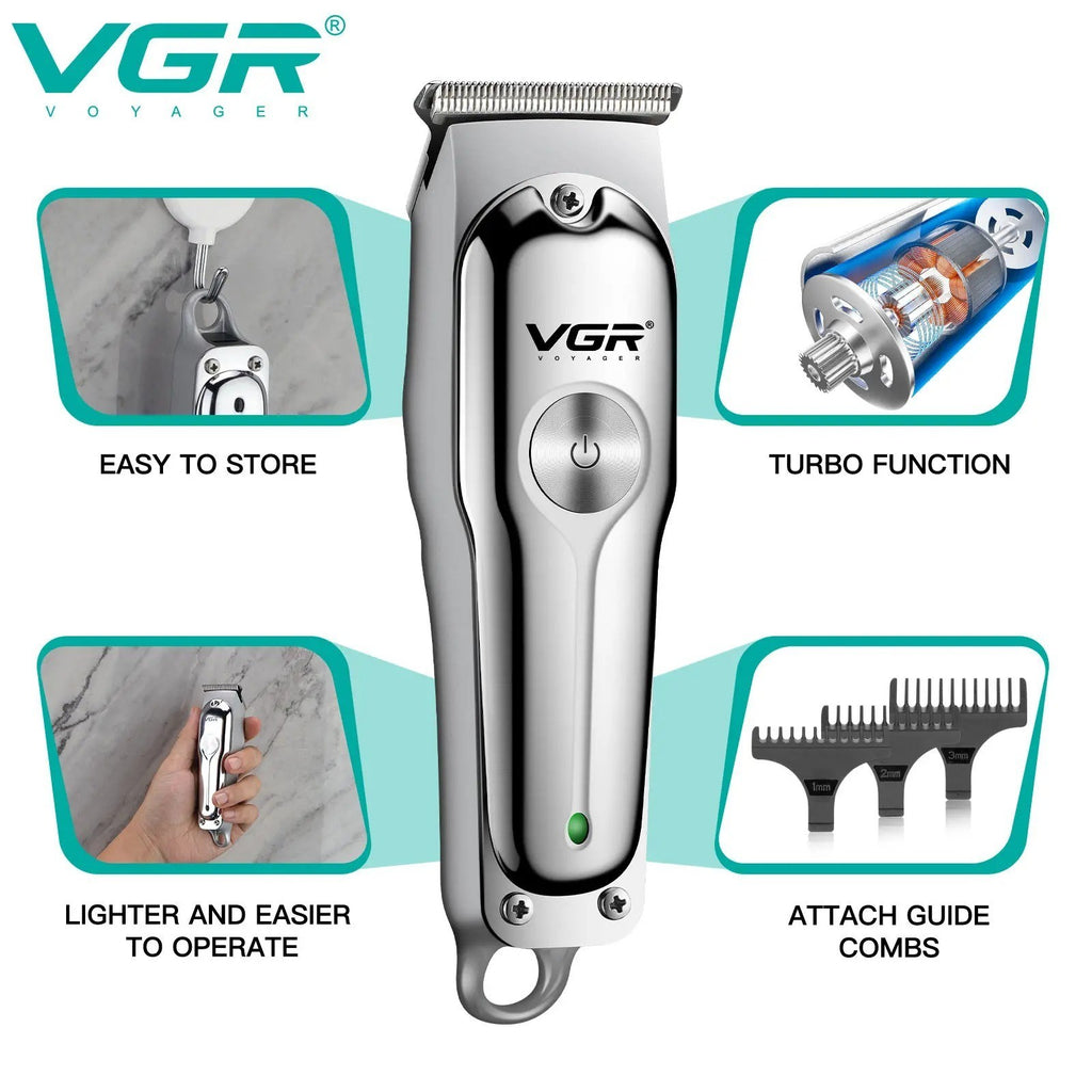 Professional Cordless Hair Trimmer with T-Blade and USB Charging