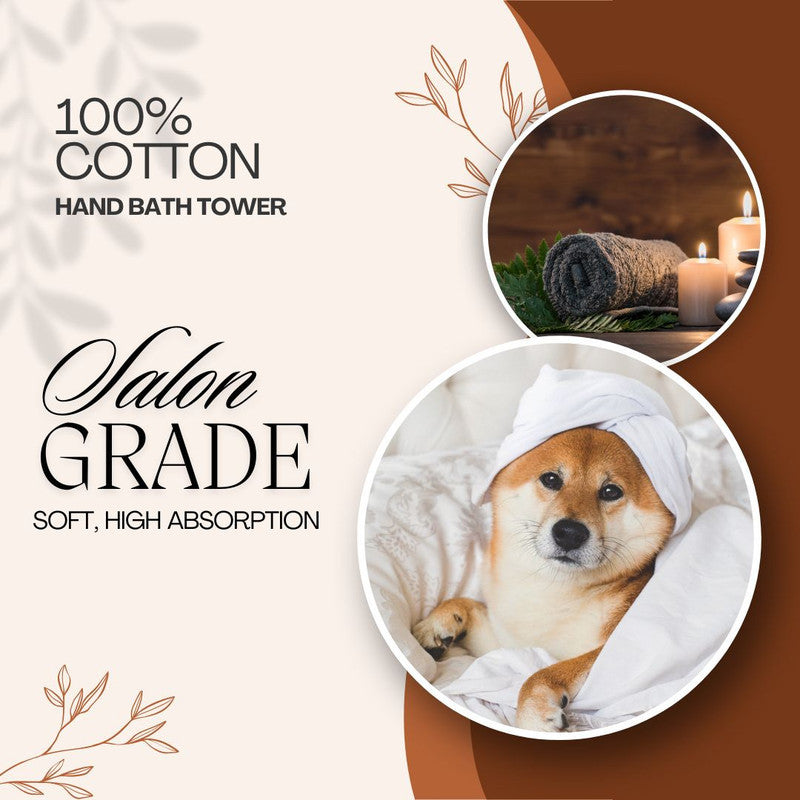 100% Cotton Hand Bath Towels Set for Spa Hotel Salon - 12 Dark Beige