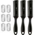 Hair Cutting Razor Comb Set with Replacement Blades - Professional Grooming Tool