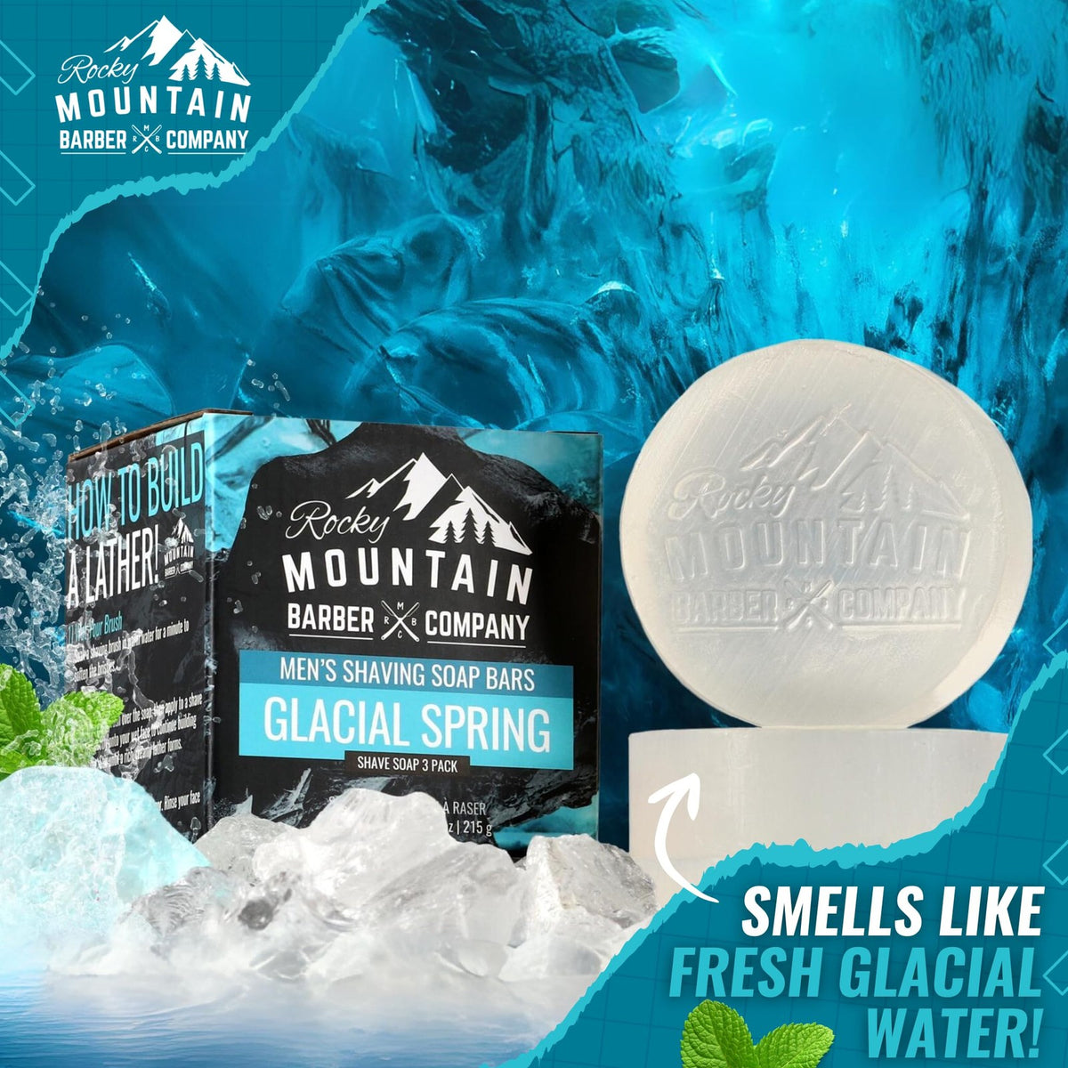 Men's Glycerin-Based Shave Soap Pucks 3 Pack - Traditional Wet Shaving