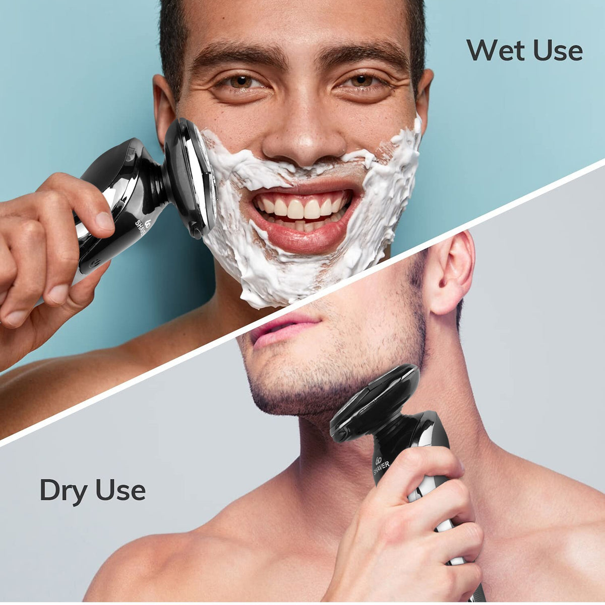 Men's Waterproof Electric Shaver Trimmer with USB Charging & Long Battery Life