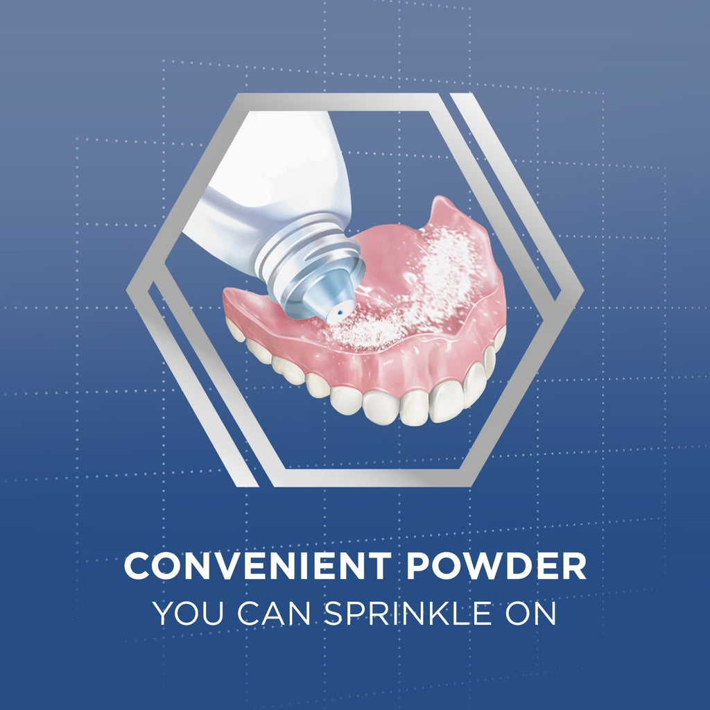 Denture Adhesive Powder Extra Strength 12H Hold Zinc-Free 1.6 Oz