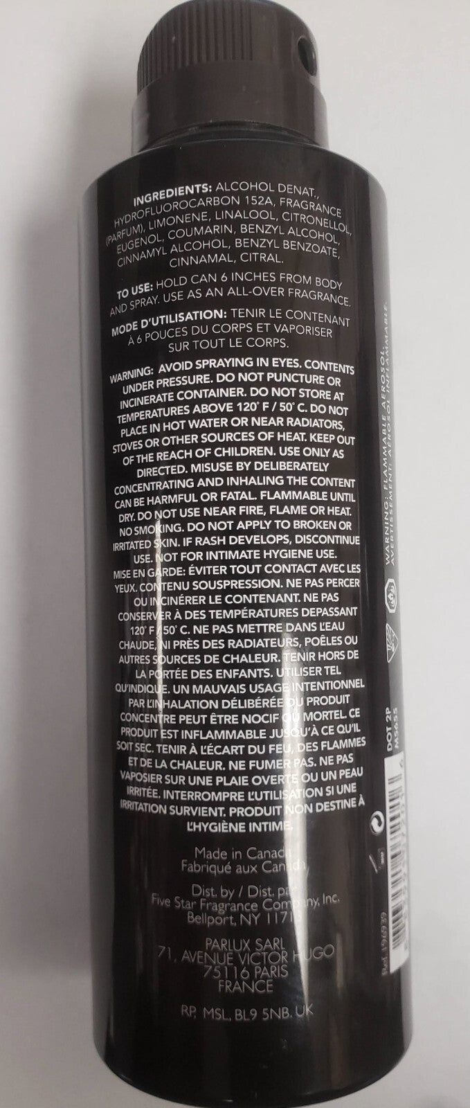 Lot of 4 Pierre Cardin Body Spray 6oz - All Over Fragrance for Men & Women
