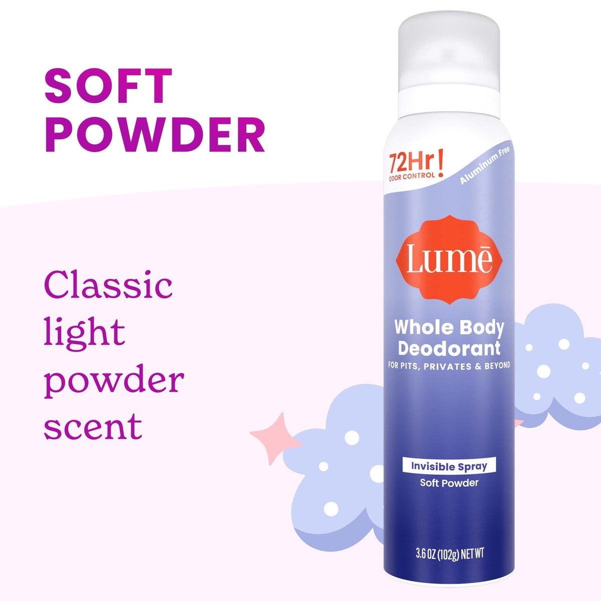 Women’s Invisible Body Deodorant Spray - Aluminum Free, 3.6 oz