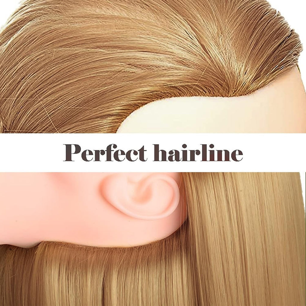 High-Temperature Synthetic Mannequin Head for Hair Styling Practice - 26-28 Inches
