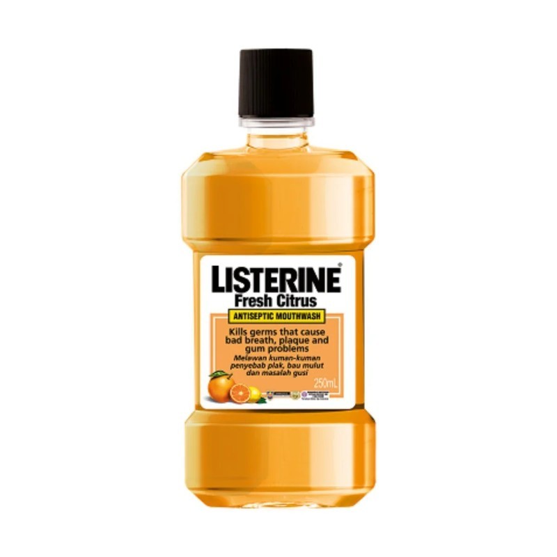 12 Pack Citrus Fresh Mouthwash - Alcohol-Free Oral Hygiene 250ml