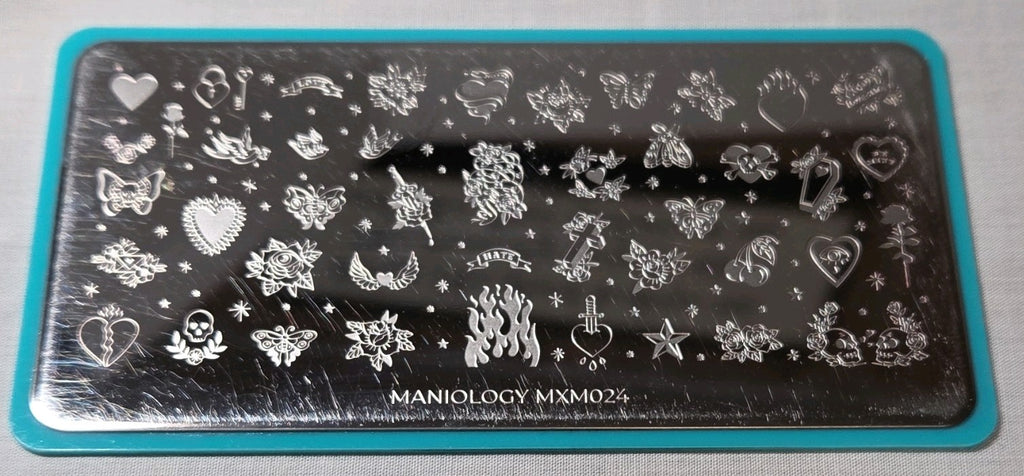Maniology Nail Stamping Plates MXM023 & MXM024 Complete Set - Silver Nail Art