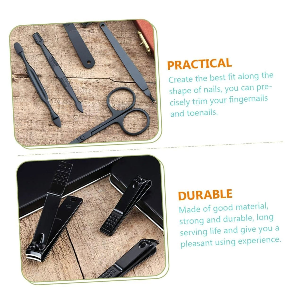 12-Piece Manicure and Pedicure Kit with Stainless Steel Nail Clippers and Tools