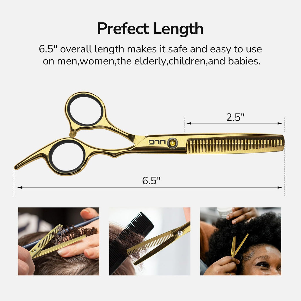 Professional Hair Cutting Scissors Thinning Shears Kit - 6.5 Inch Japanese Stainless Steel