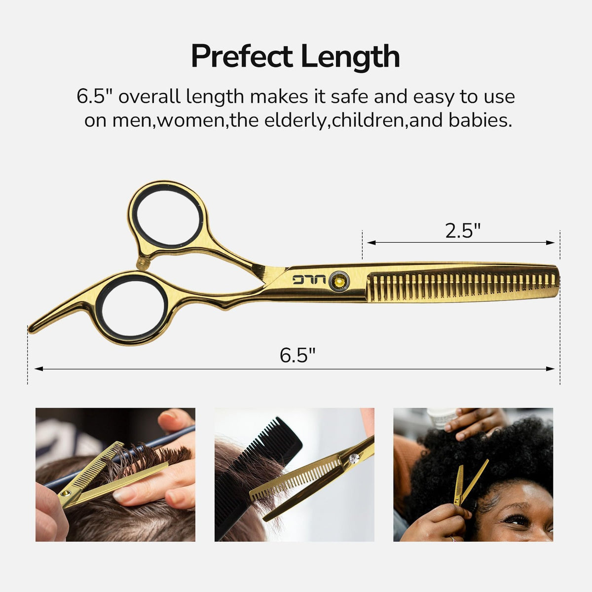 Professional Hair Cutting Scissors Thinning Shears Kit - 6.5 Inch Japanese Stainless Steel