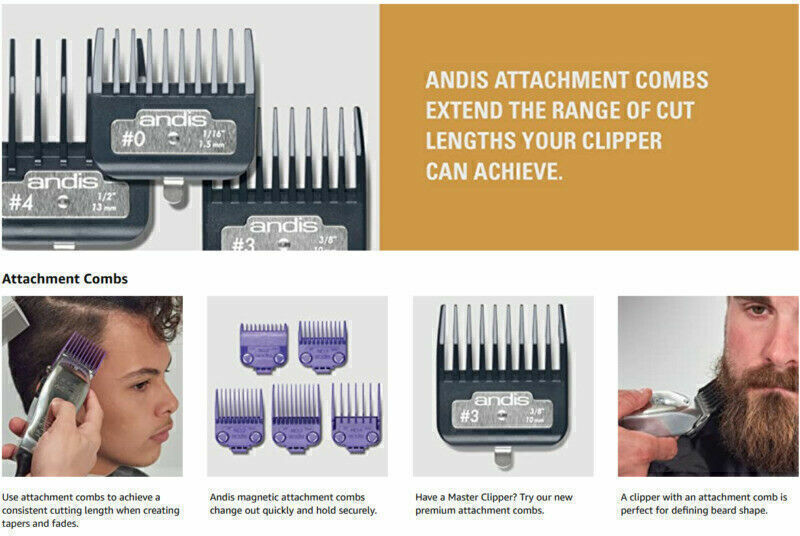 Andis 01410 Master Dual Magnet Hair Clipper Guard Set 5 Pieces
