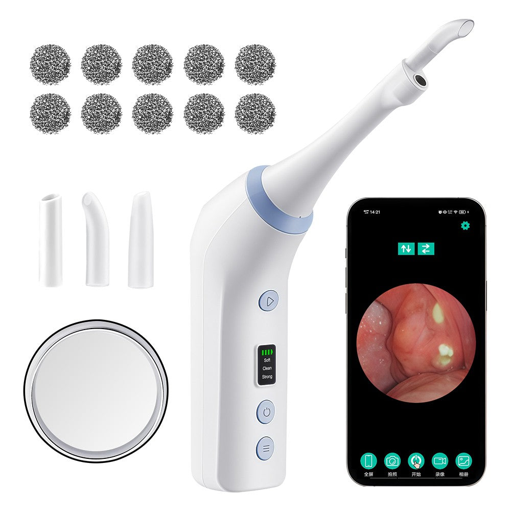 Multi-Function Tonsil Stone Removal Vacuum with HD Camera and LED Light