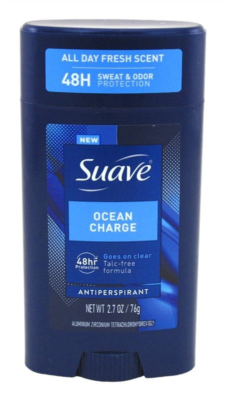 Suave Men’s Deodorant Ocean Charge 2.7oz 48Hr Freshness Pack of 2