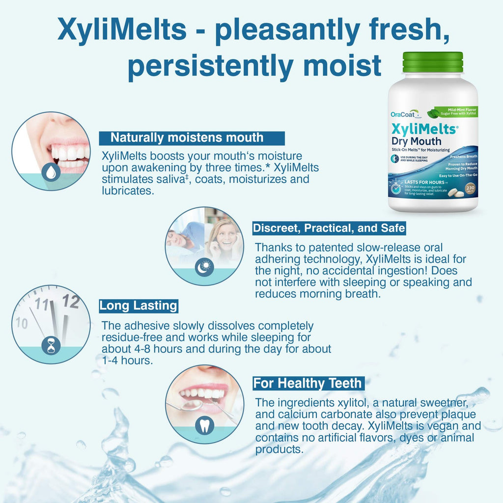 XyliMelts Oral Discs for Dry Mouth Relief - 230 Count, Mint Flavor