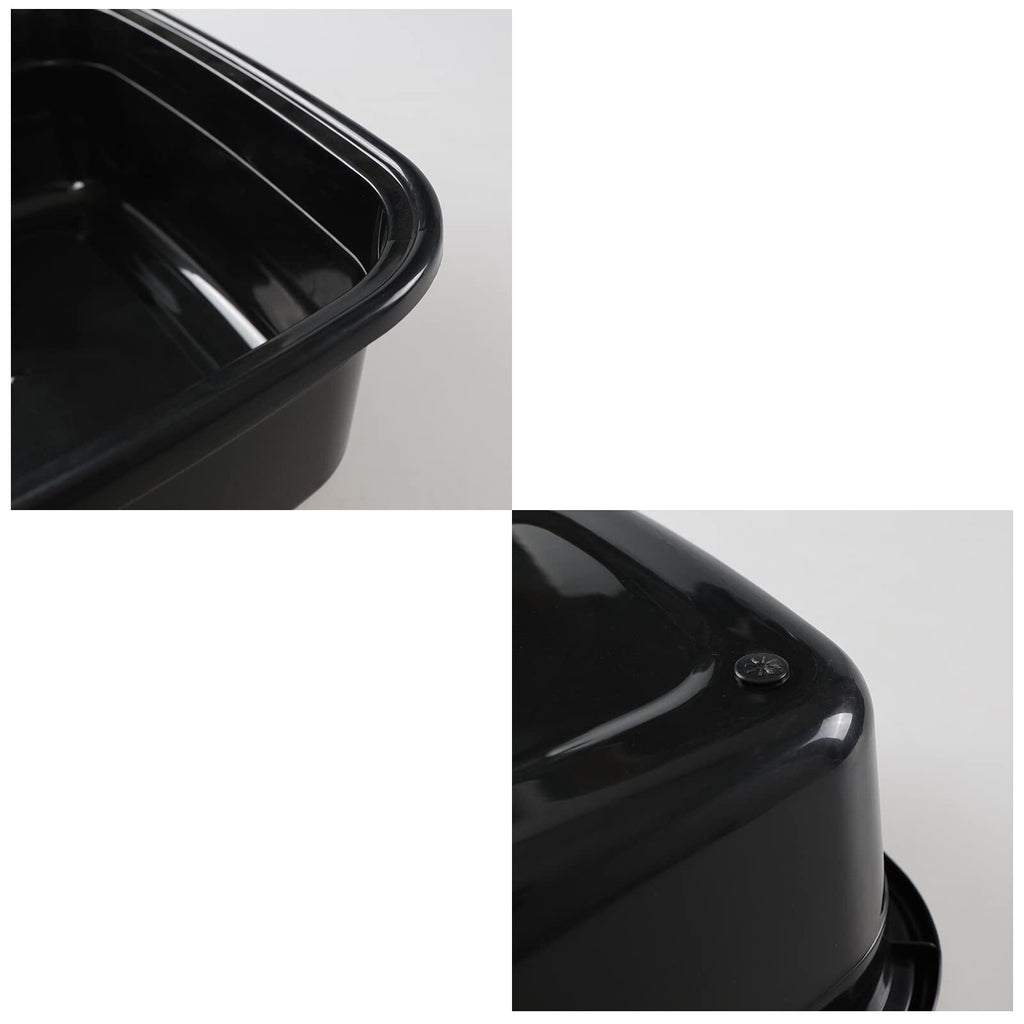 4 Pack Plastic Dish Pan 16 Quart Wash Basin Black - Heavy Duty Kitchen & Laundry