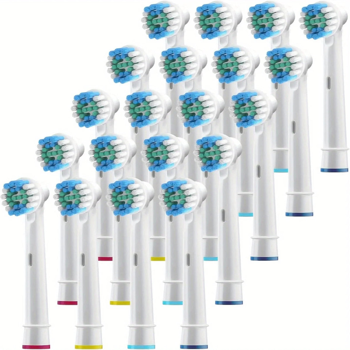 Electric Toothbrush Replacement Heads Compatible with Oral-B Braun, Soft/Nylon Bristles, 4/12/16/20 Pack